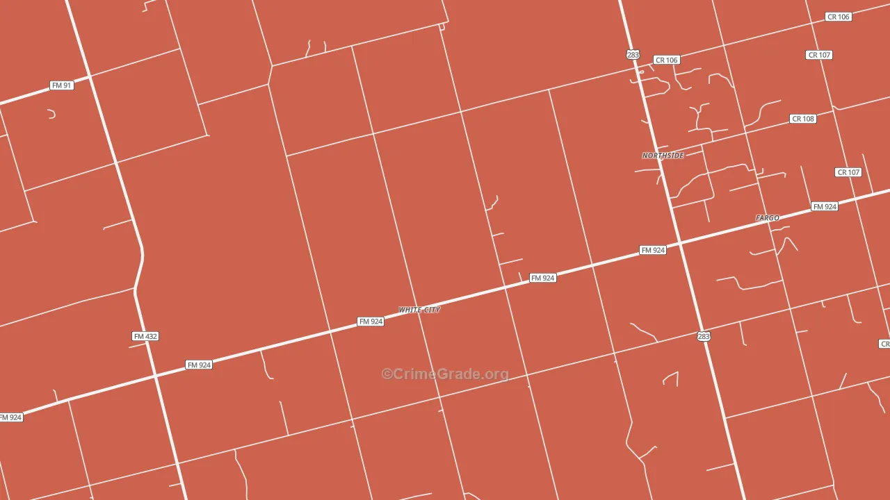 White City, TX Map of Drug-Related Crime Rates