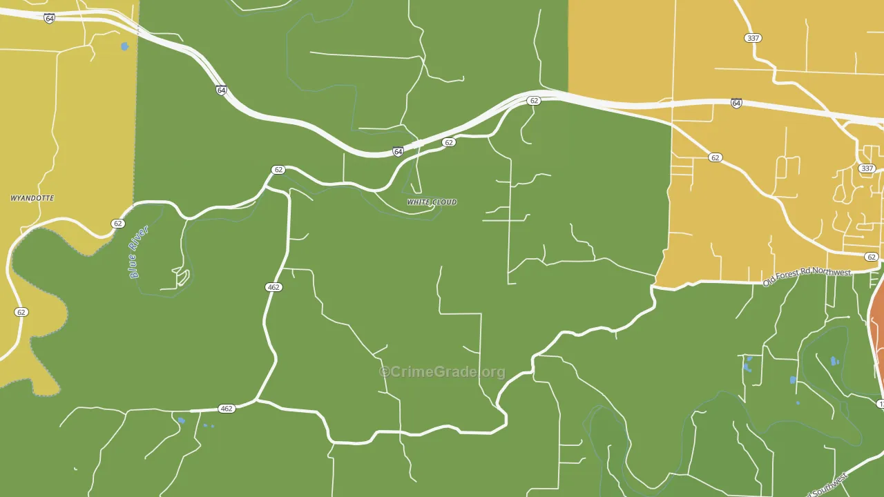 White Cloud, IN Map of Drug-Related Crime Rates