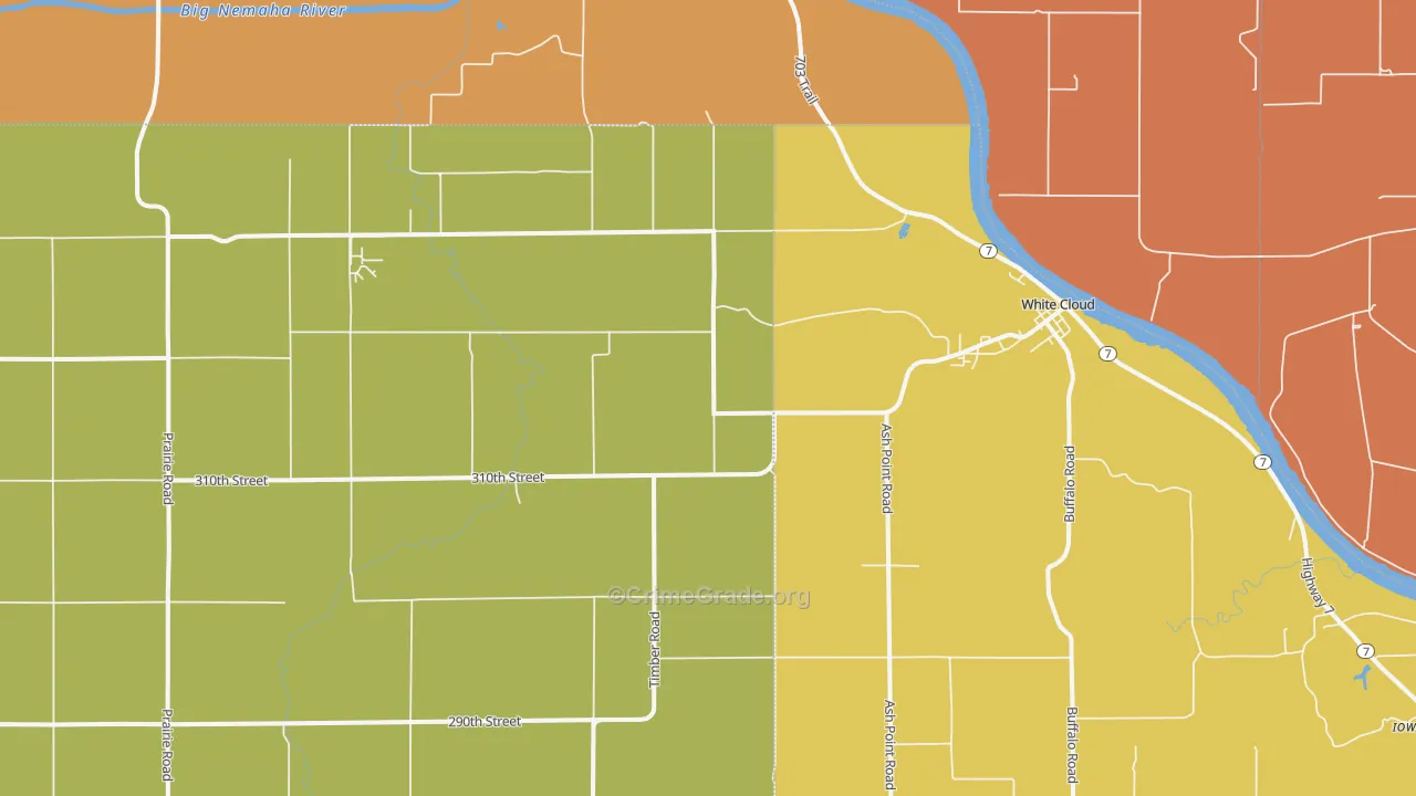 White Cloud, KS Map of Drug-Related Crime Rates