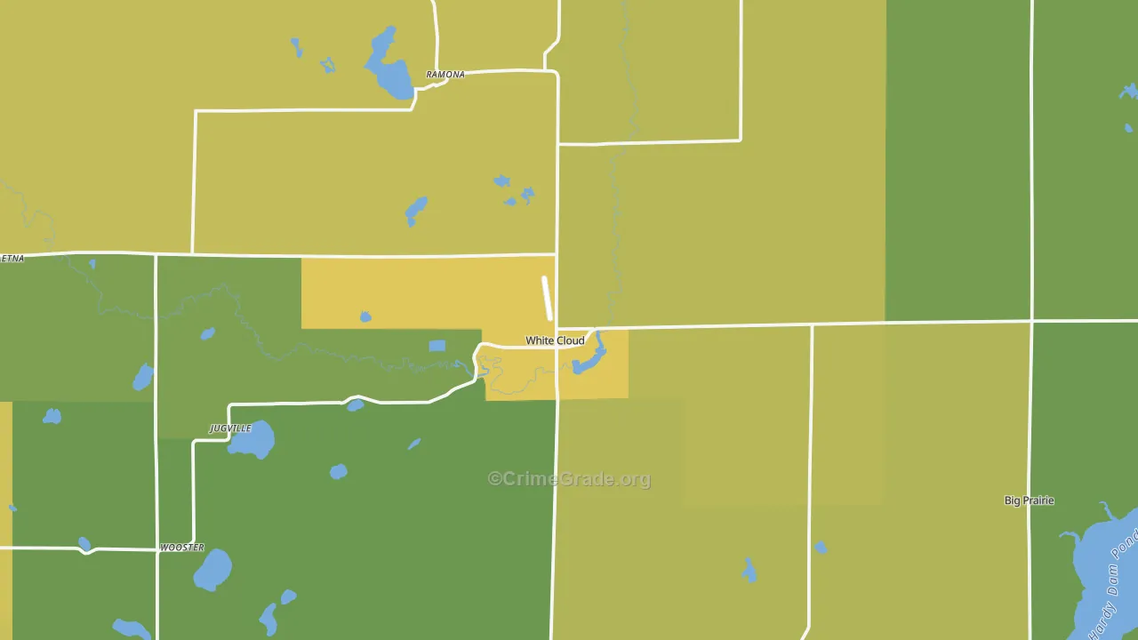 White Cloud, MI Map of Drug-Related Crime Rates