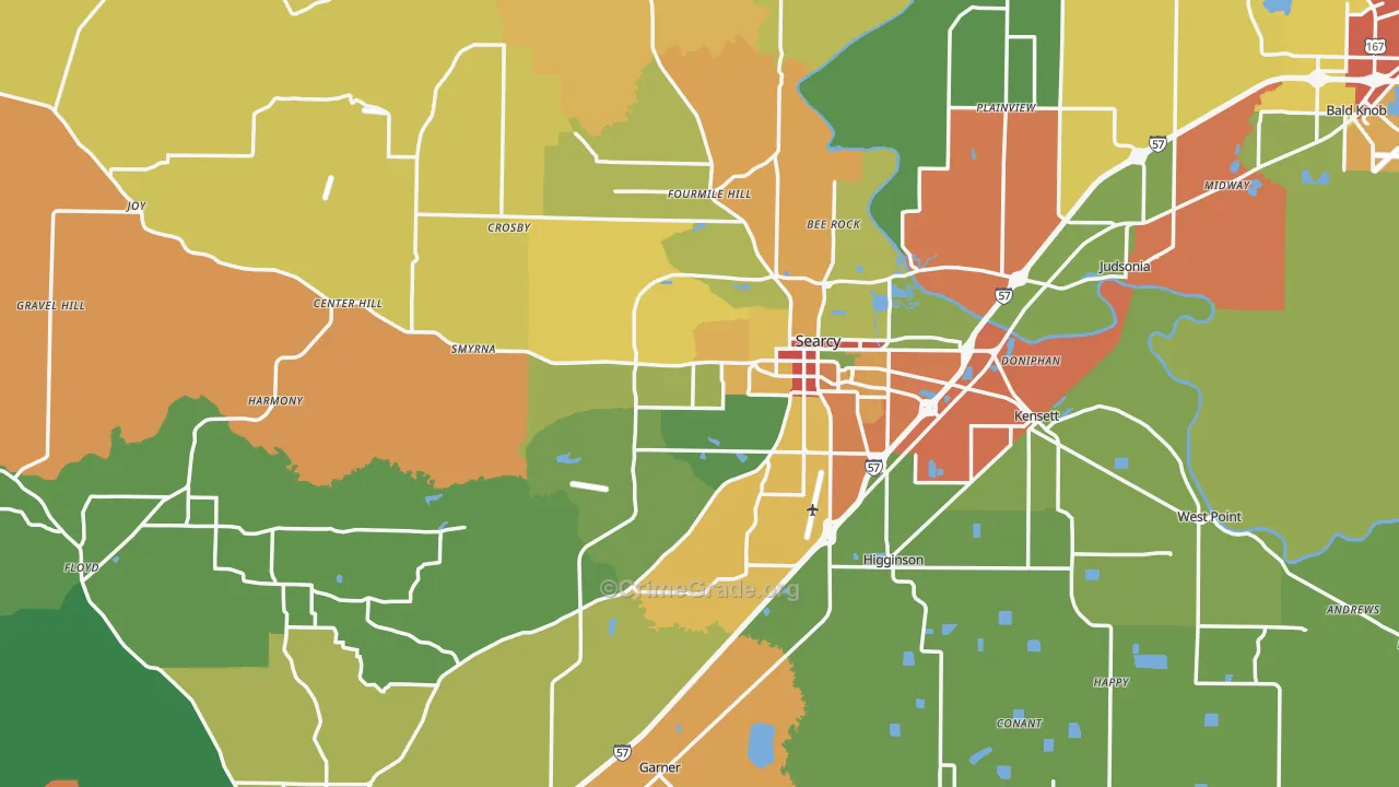 White County, AR Map of Drug-Related Crime Rates