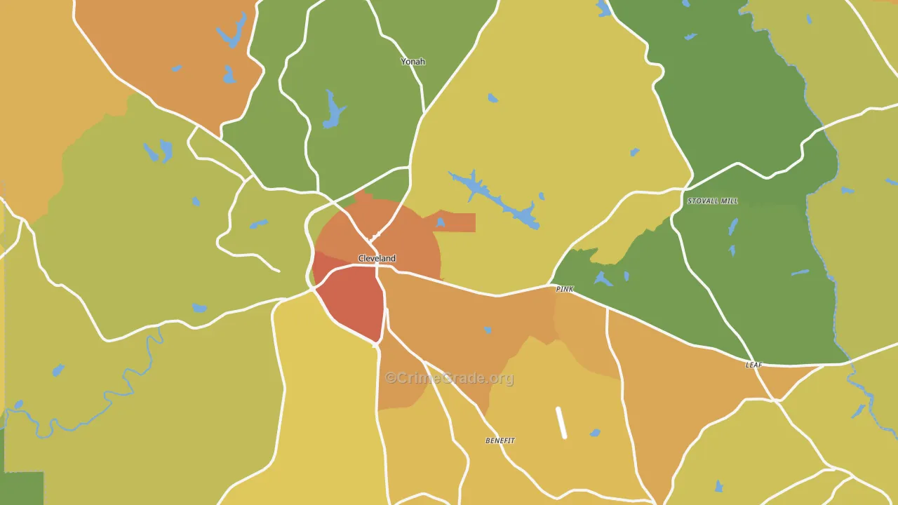 White County, GA Map of Drug-Related Crime Rates