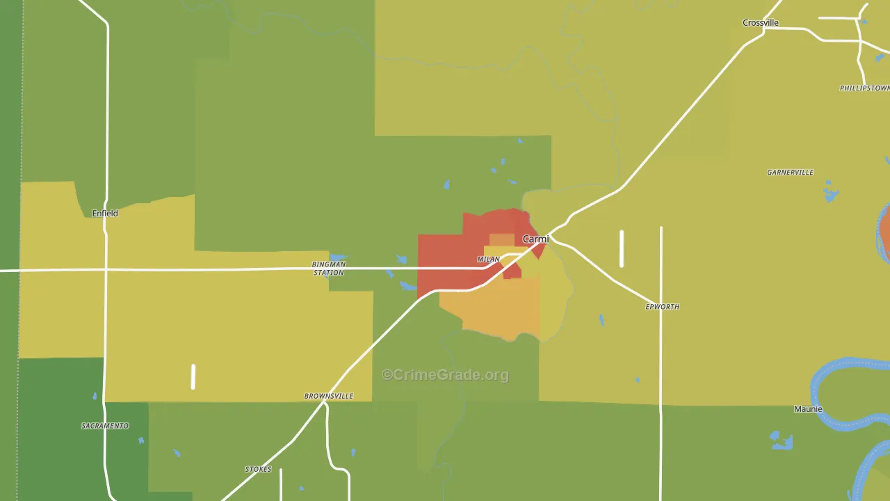 White County, IL Map of Drug-Related Crime Rates