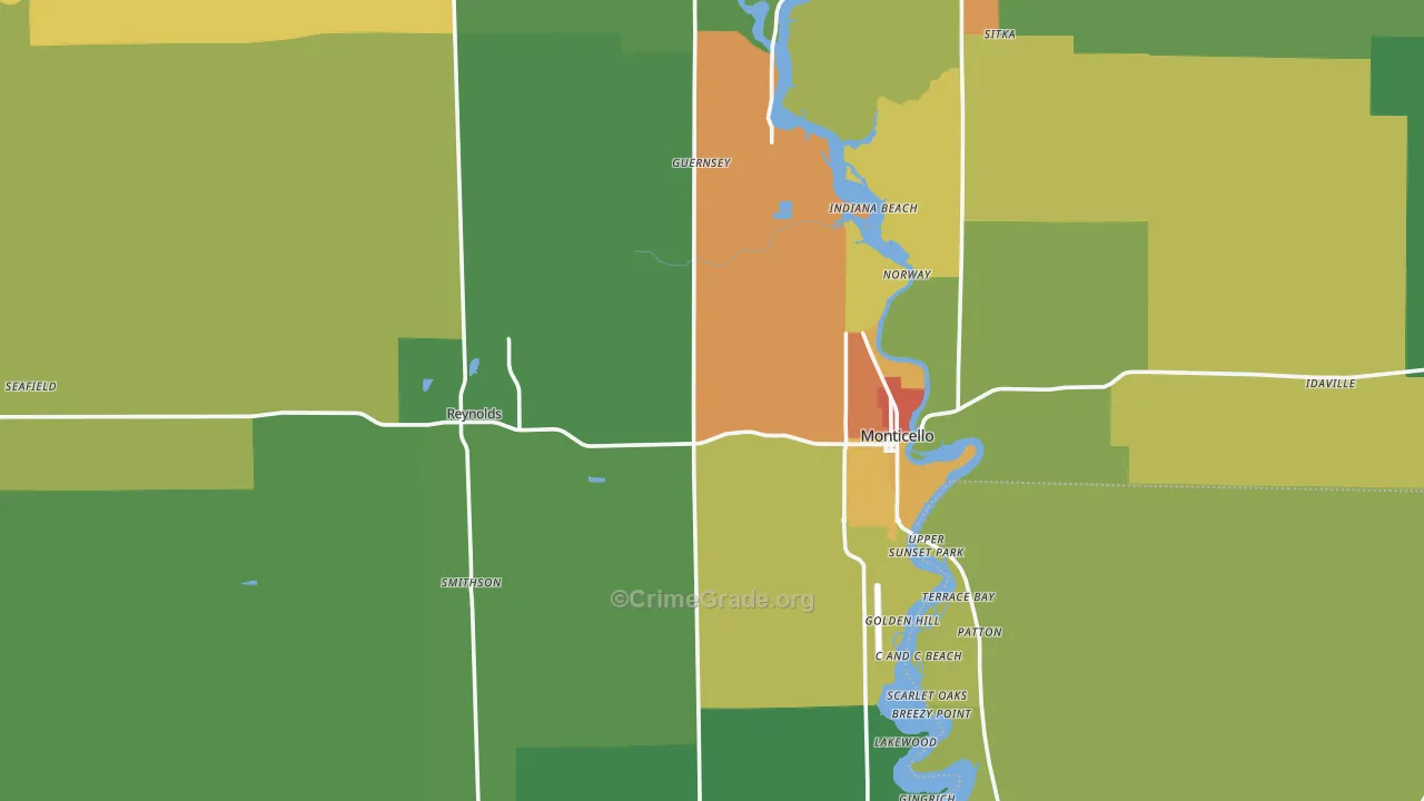 White County, IN Map of Drug-Related Crime Rates