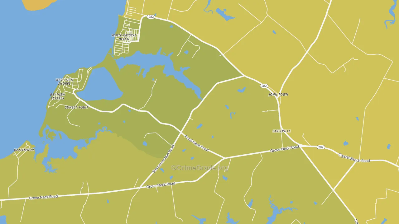 White Crystal Beach, MD Map of Drug-Related Crime Rates