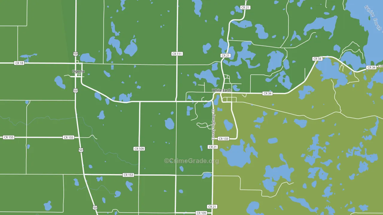 White Earth, MN Map of Drug-Related Crime Rates