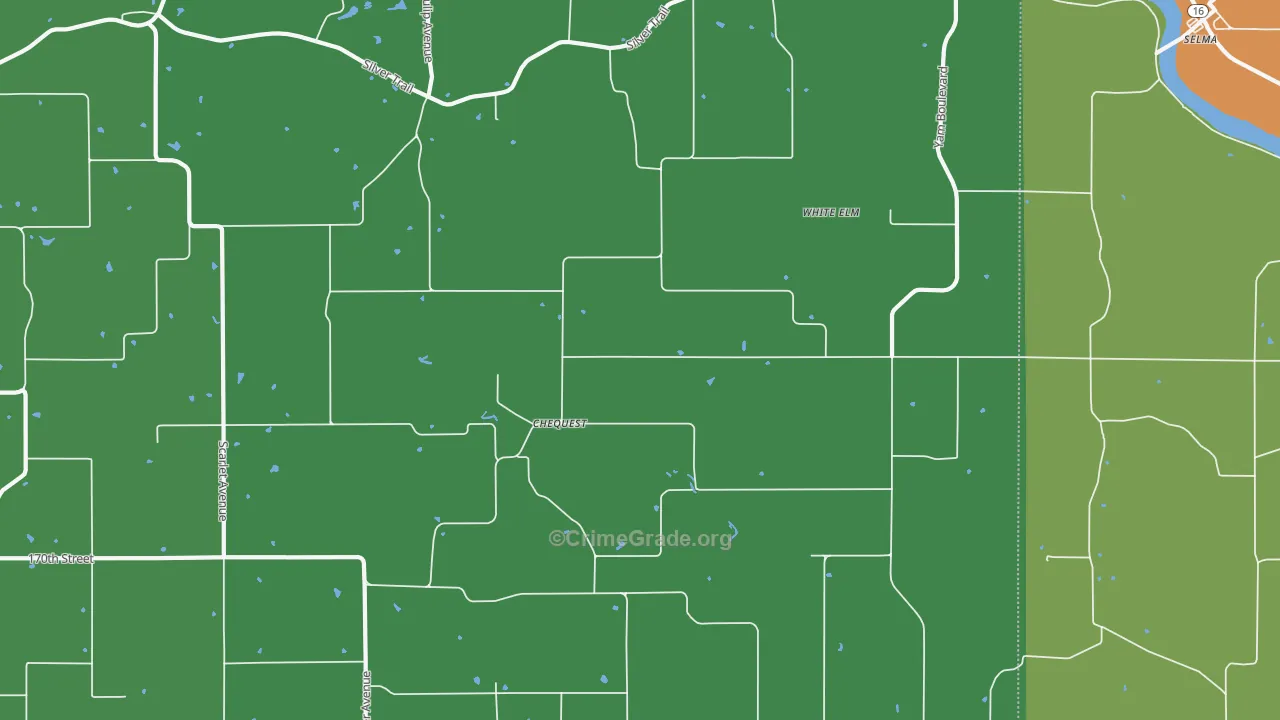 White Elm, IA Map of Drug-Related Crime Rates
