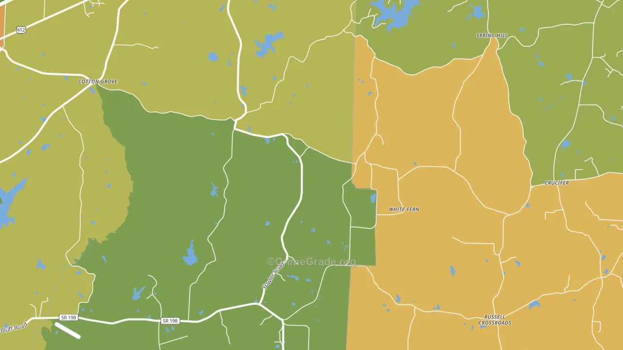White Fern, TN Map of Drug-Related Crime Rates