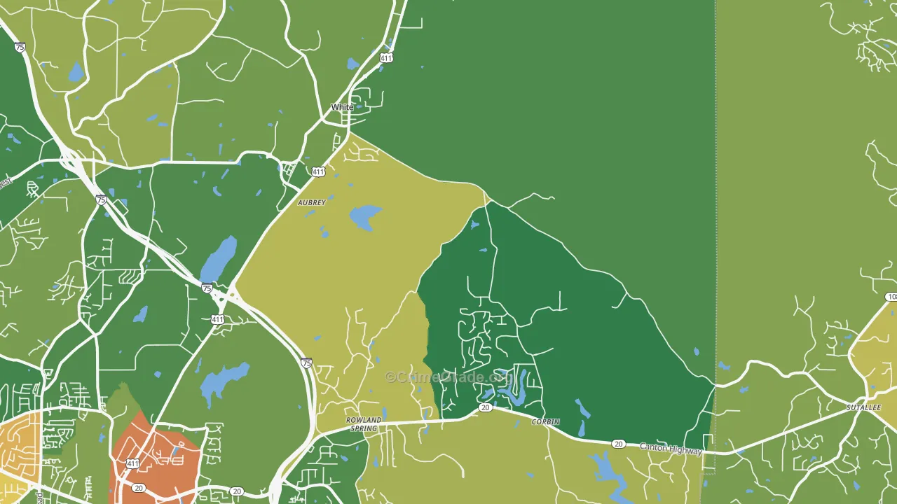White, GA Map of Drug-Related Crime Rates