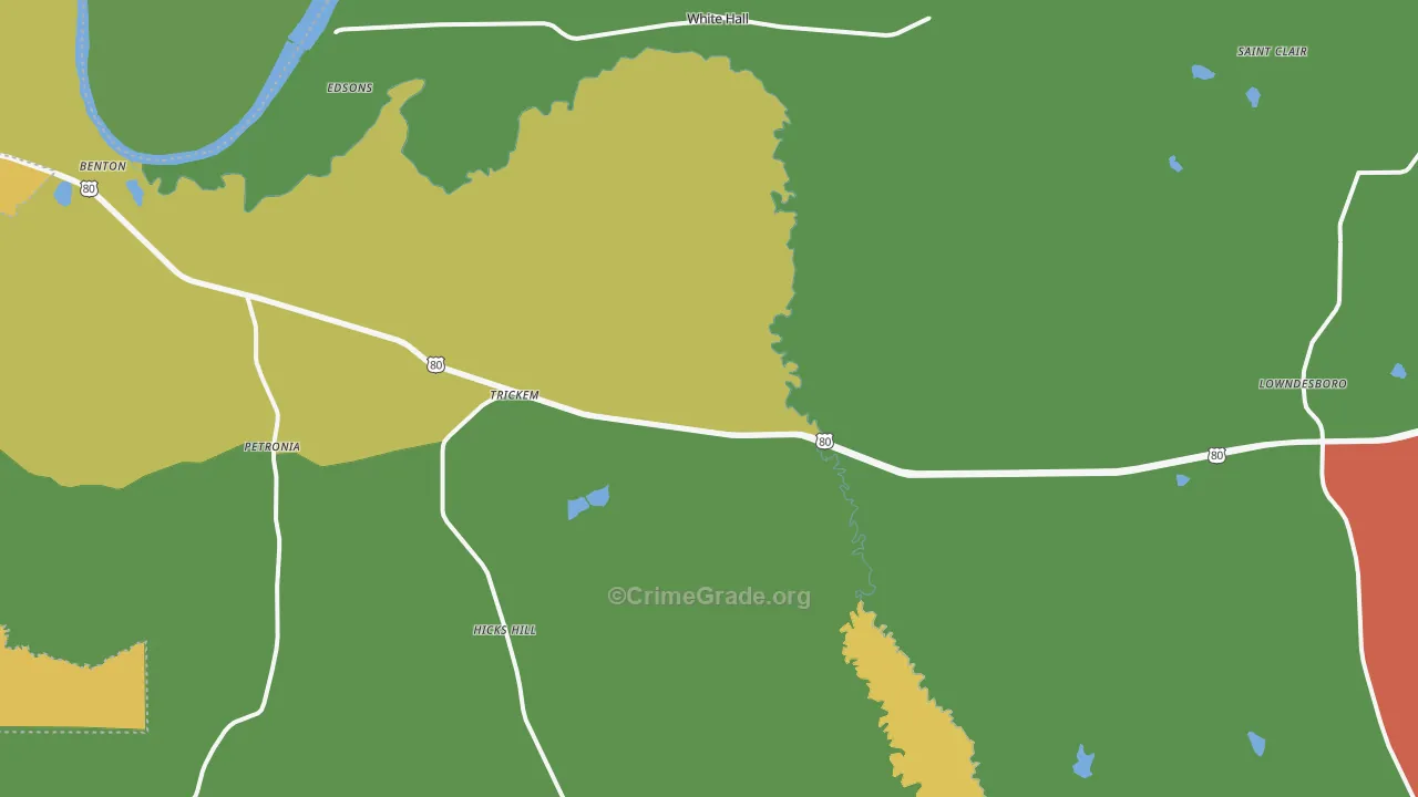 White Hall, AL Map of Drug-Related Crime Rates