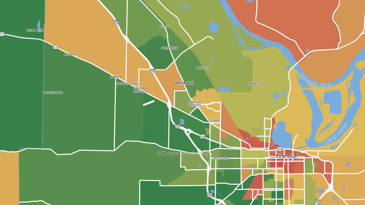 White Hall, AR Map of Drug-Related Crime Rates
