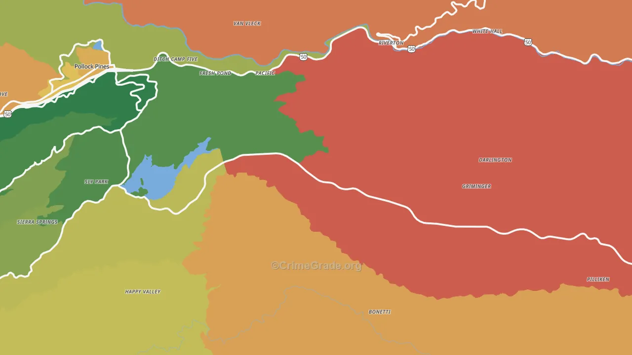 White Hall, CA Map of Drug-Related Crime Rates