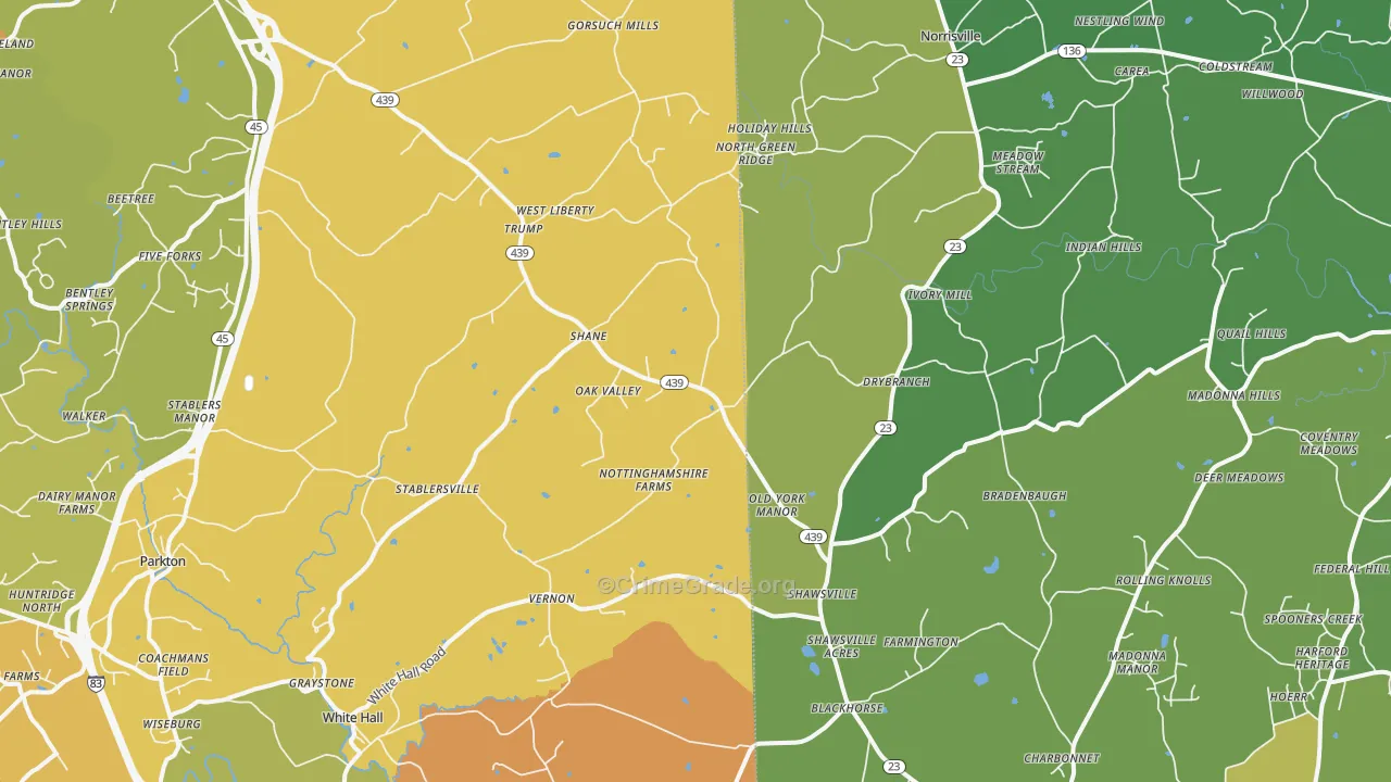 White Hall, MD Map of Drug-Related Crime Rates