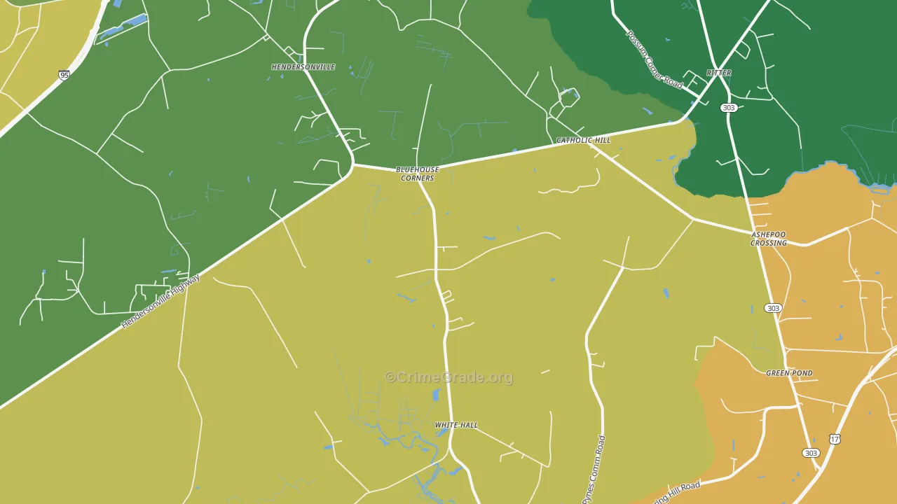 White Hall, SC Map of Drug-Related Crime Rates