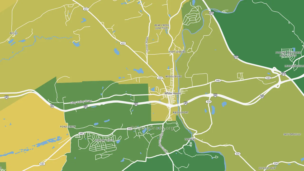 White Haven, PA Map of Drug-Related Crime Rates