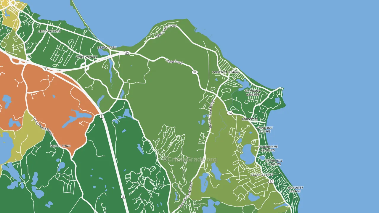 White Horse Beach, MA Map of Drug-Related Crime Rates