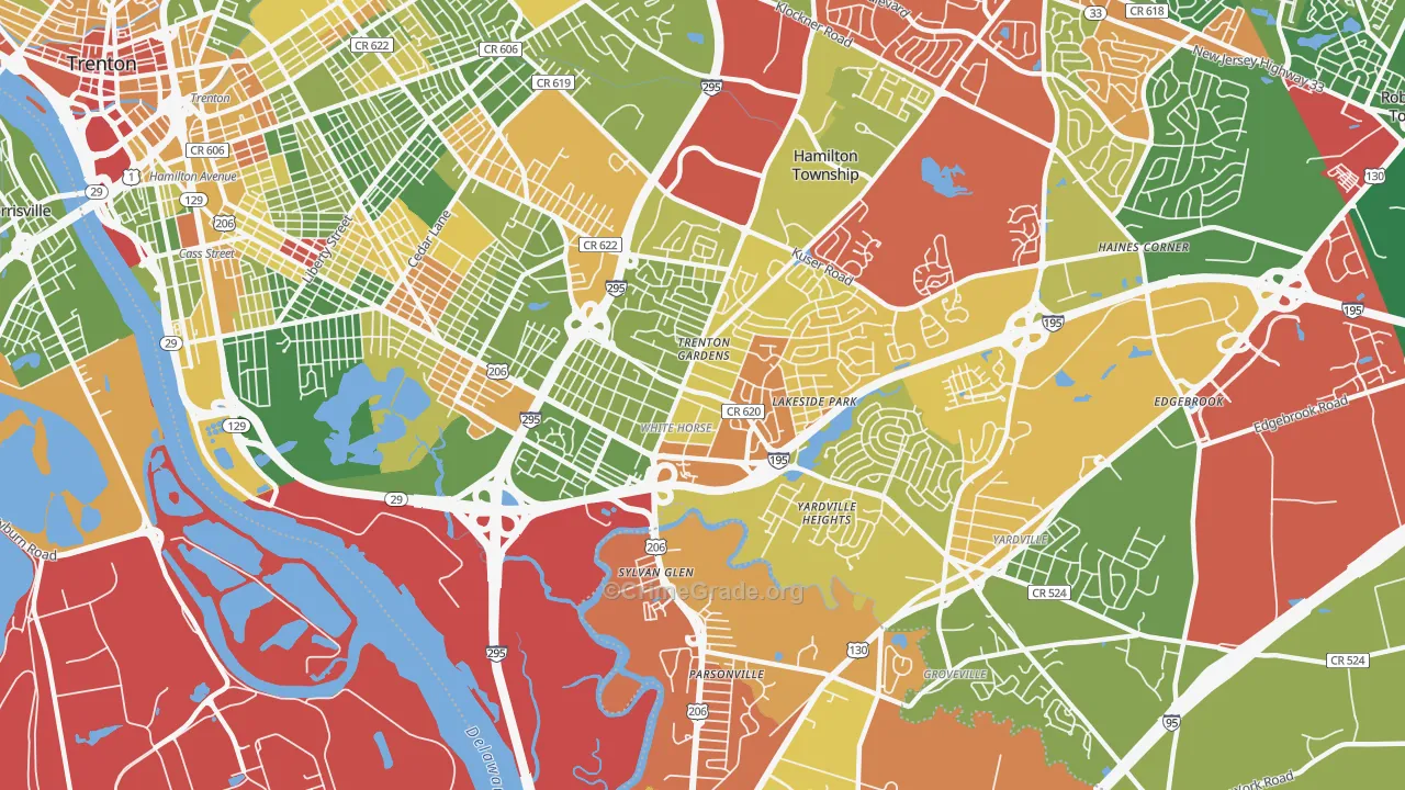 White Horse, NJ Map of Drug-Related Crime Rates