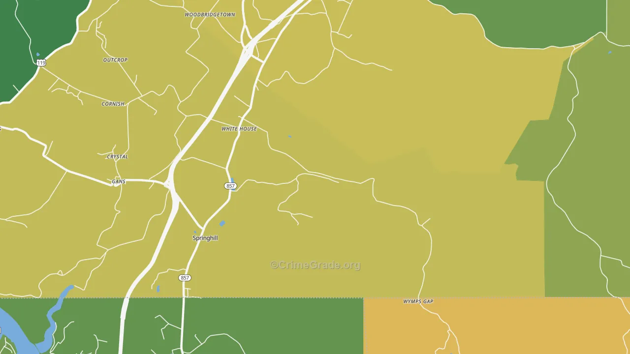 White House, PA Map of Drug-Related Crime Rates