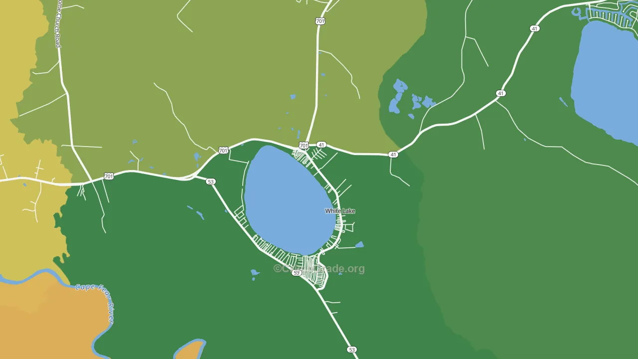 White Lake, NC Map of Drug-Related Crime Rates