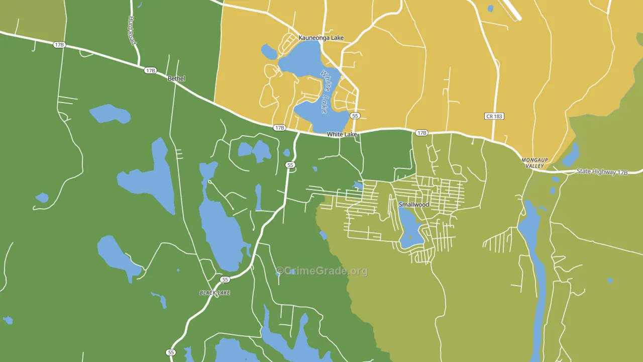 White Lake, NY Map of Drug-Related Crime Rates
