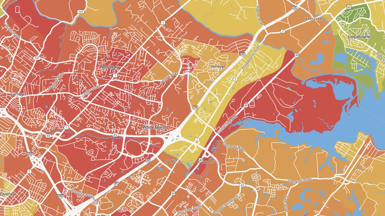 White Marsh, MD Map of Drug-Related Crime Rates