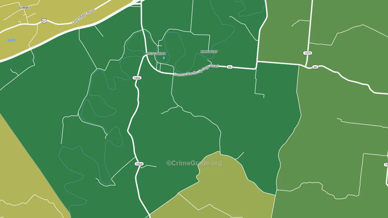 White Mills, KY Map of Drug-Related Crime Rates