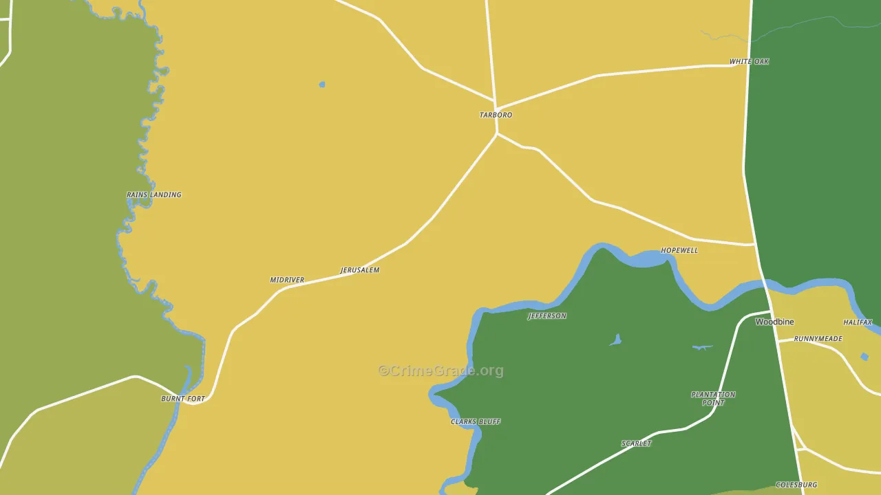 White Oak, GA Map of Drug-Related Crime Rates