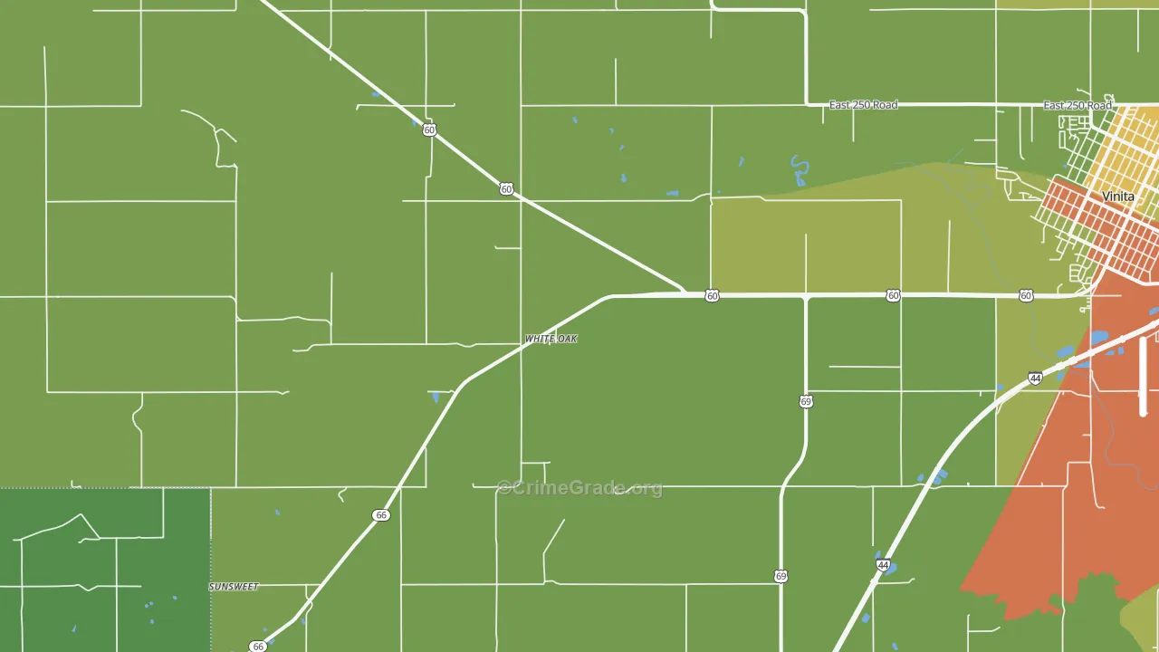 White Oak, OK Map of Drug-Related Crime Rates
