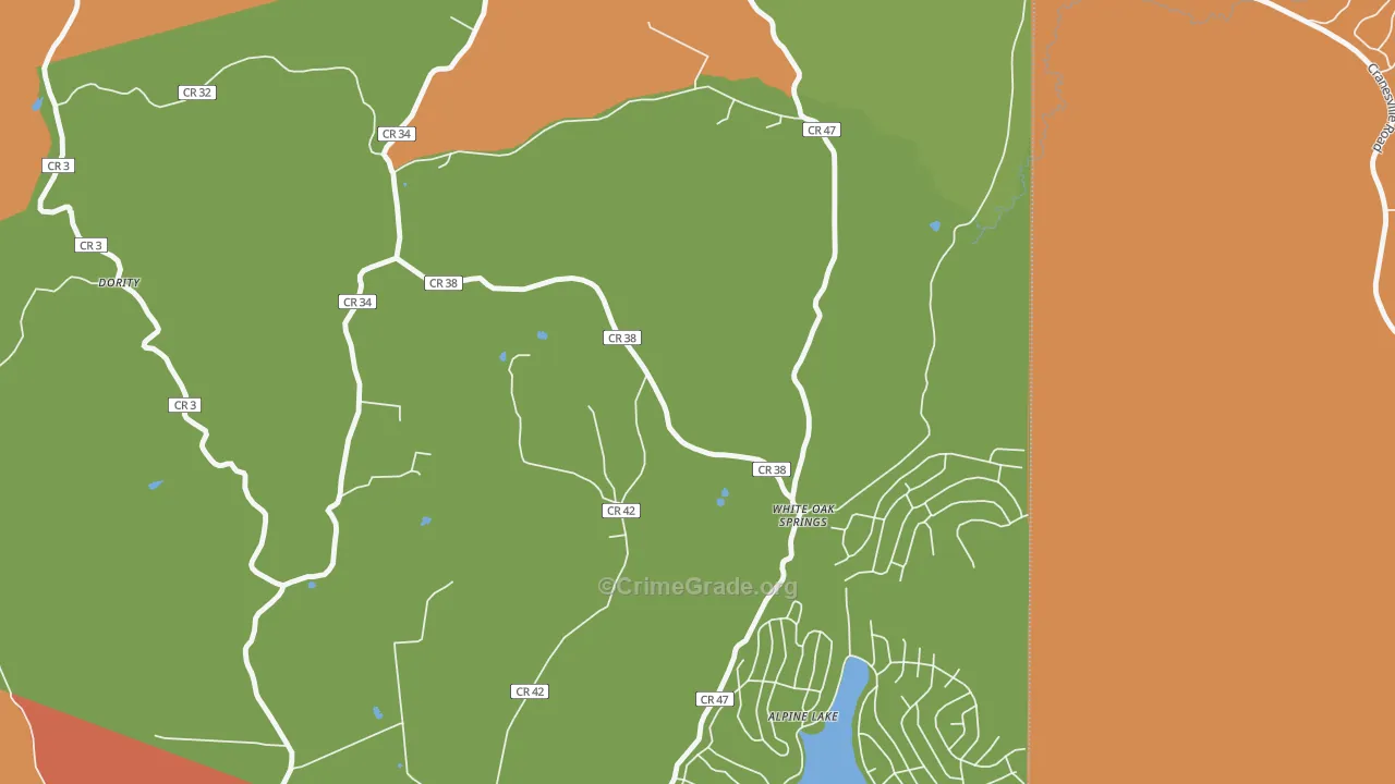 White Oak Springs, WV Map of Drug-Related Crime Rates
