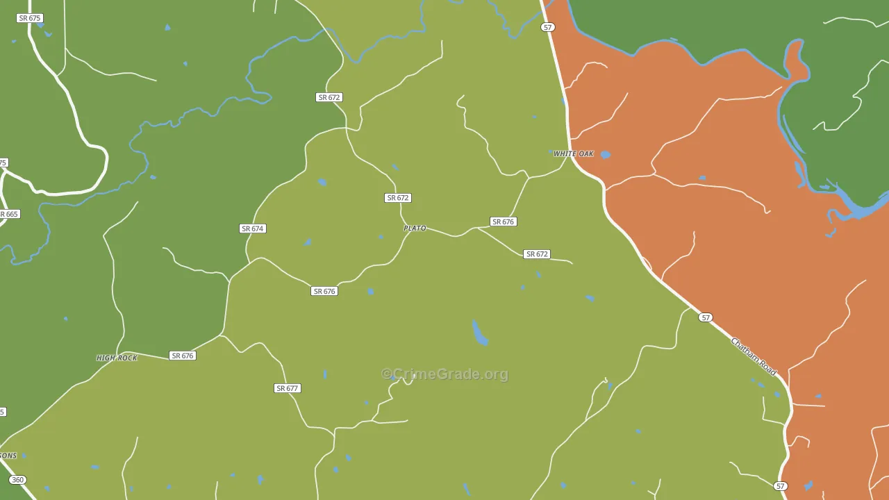 White Oak, VA Map of Drug-Related Crime Rates