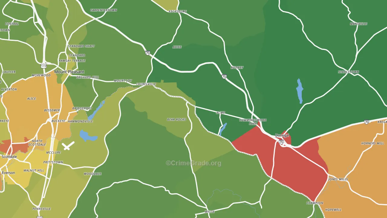 White, PA Map of Drug-Related Crime Rates