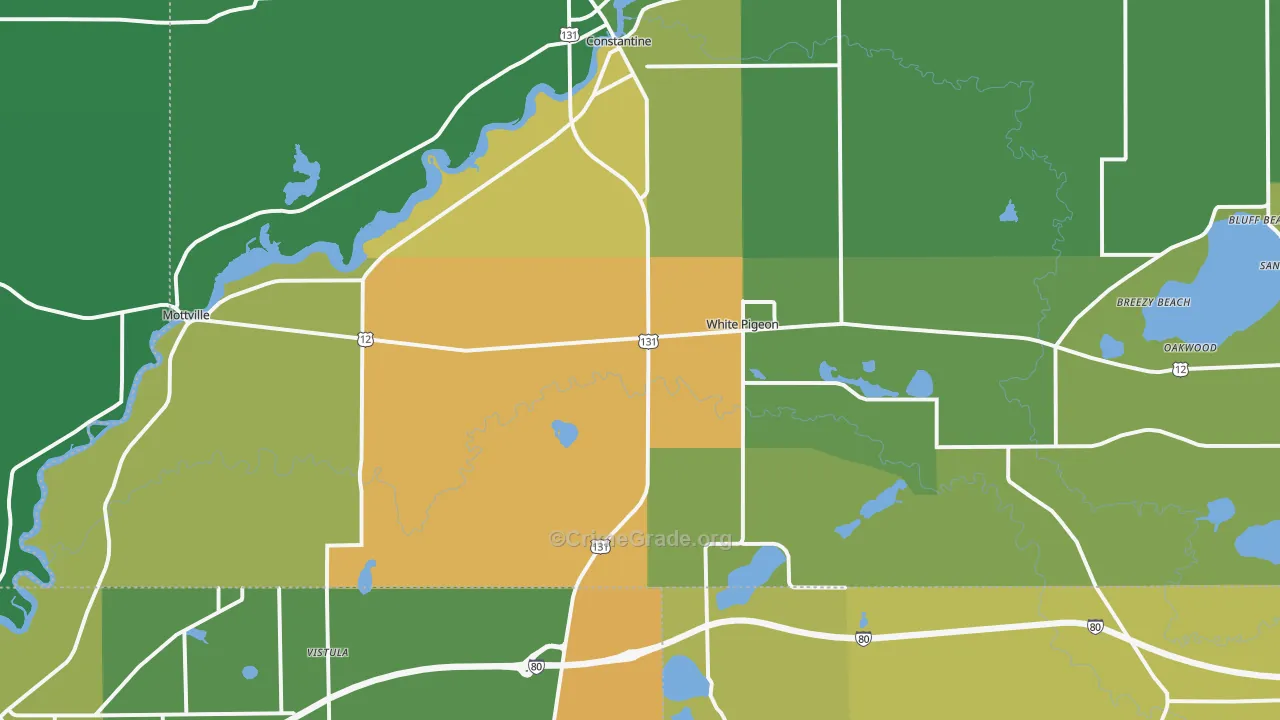 White Pigeon, MI Map of Drug-Related Crime Rates