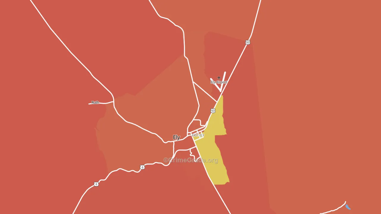 White Pine County, NV Map of Drug-Related Crime Rates