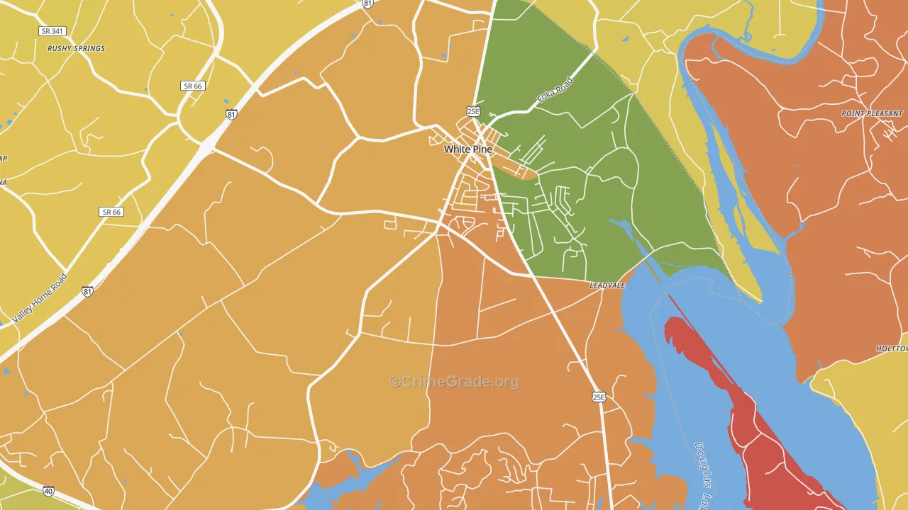 White Pine, TN Map of Drug-Related Crime Rates