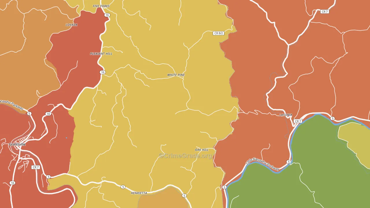 White Pine, WV Map of Drug-Related Crime Rates