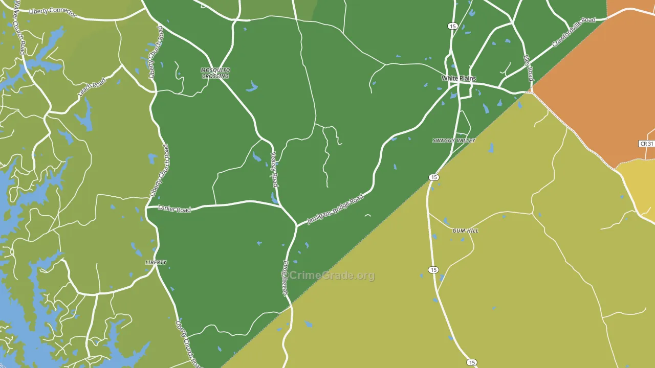 White Plains, GA Map of Drug-Related Crime Rates