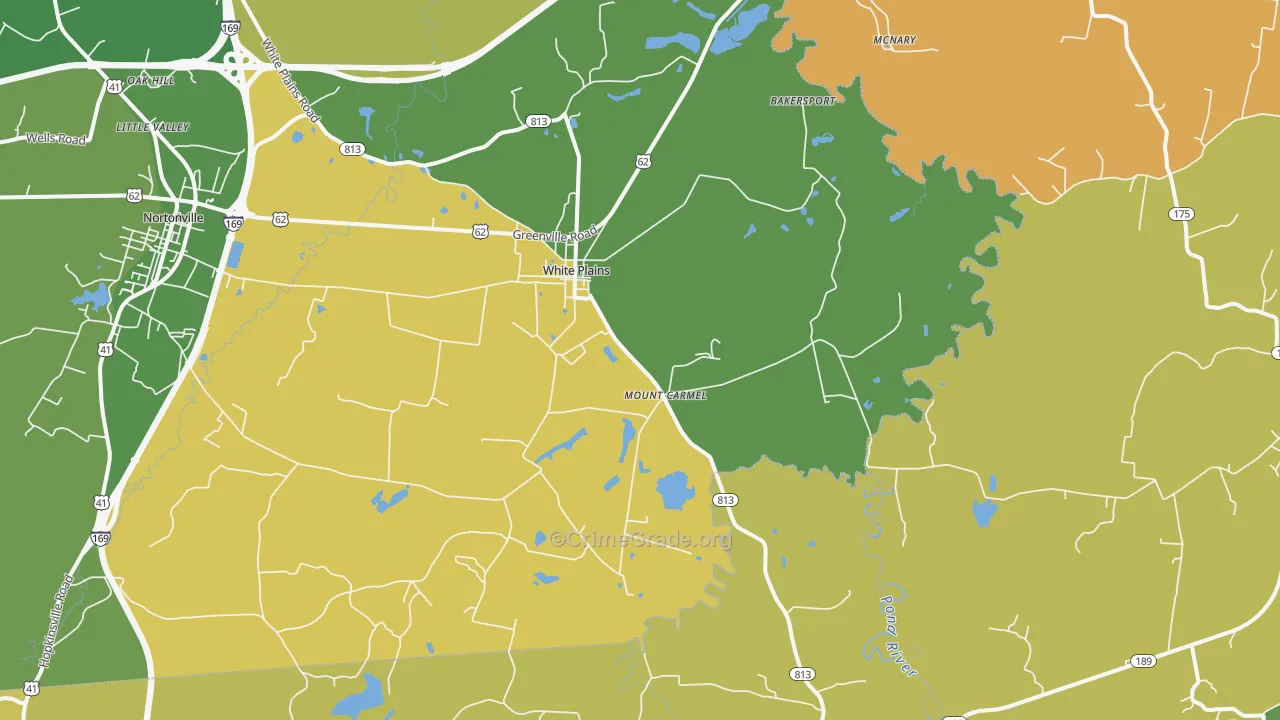White Plains, KY Map of Drug-Related Crime Rates