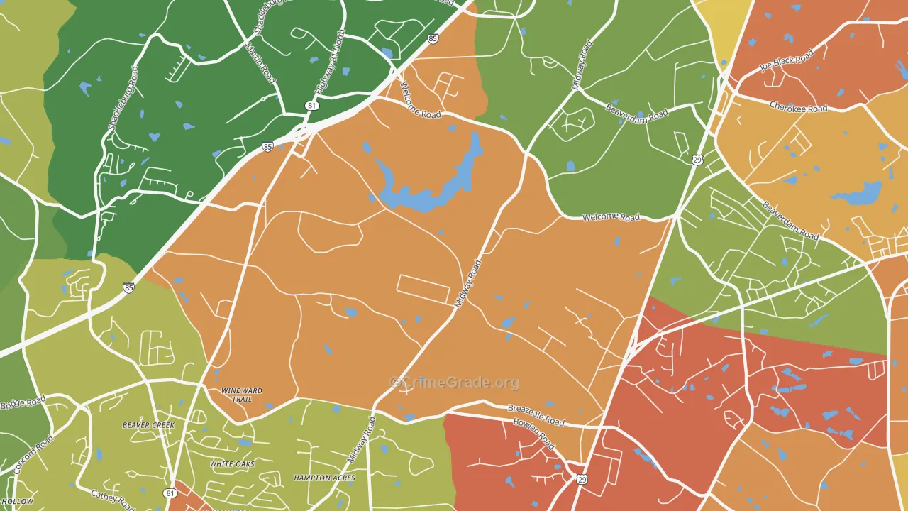 White Plains, SC Map of Drug-Related Crime Rates