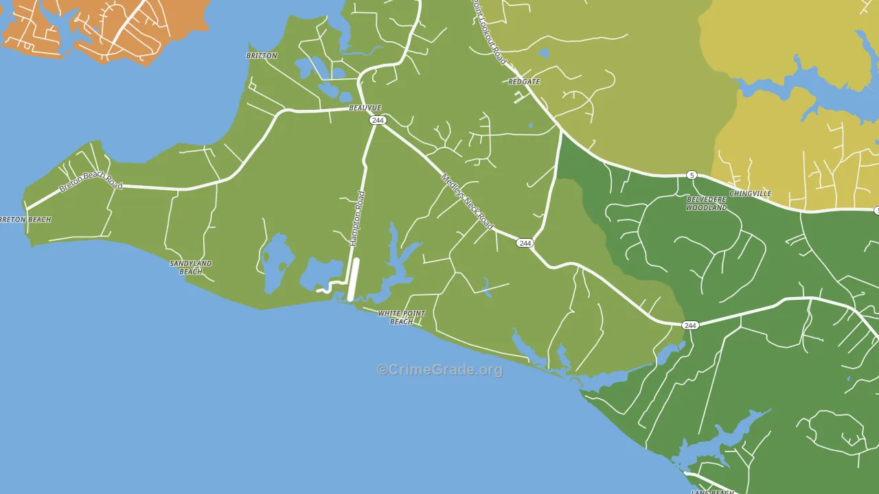 White Point Beach, MD Map of Drug-Related Crime Rates