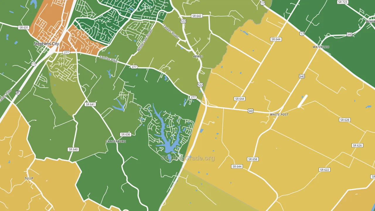 White Post, VA Map of Drug-Related Crime Rates