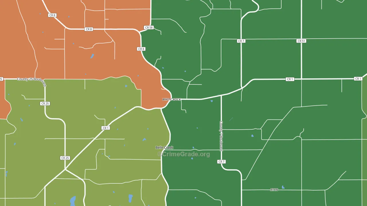 White Rock, MN Map of Drug-Related Crime Rates