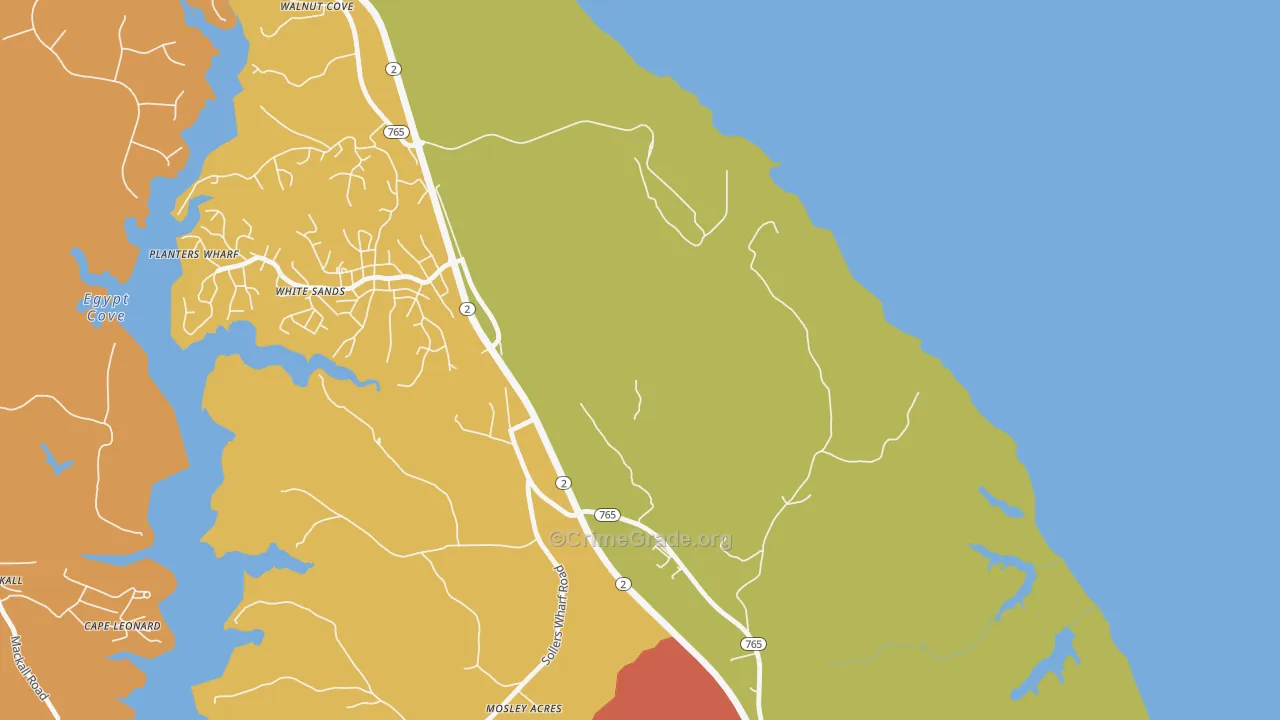 White Sands, MD Map of Drug-Related Crime Rates