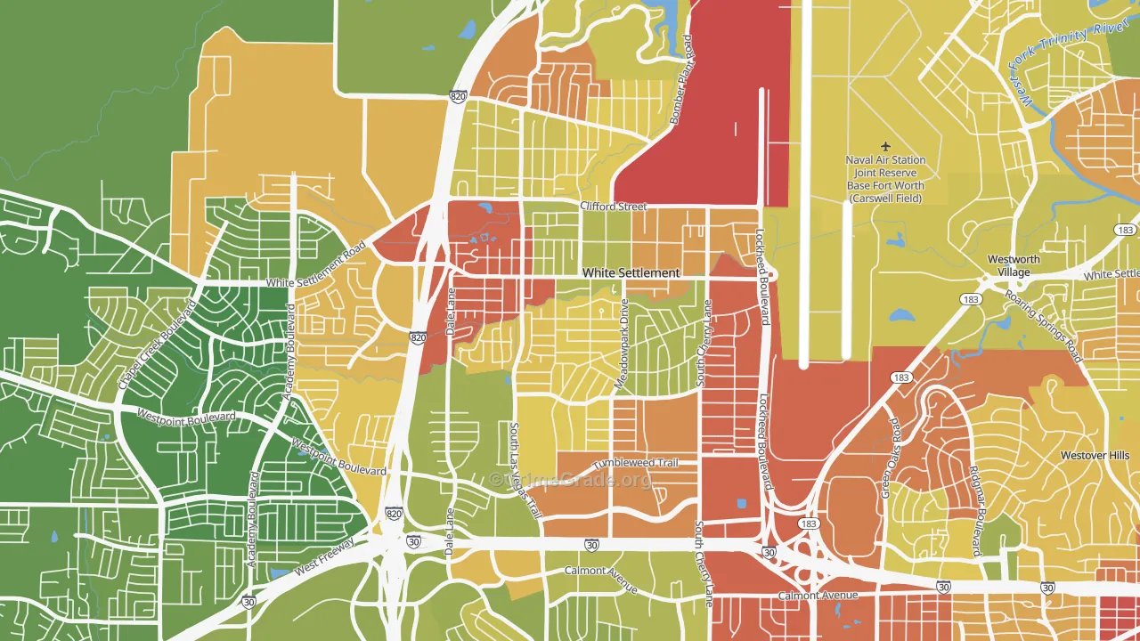 White Settlement, TX Map of Drug-Related Crime Rates