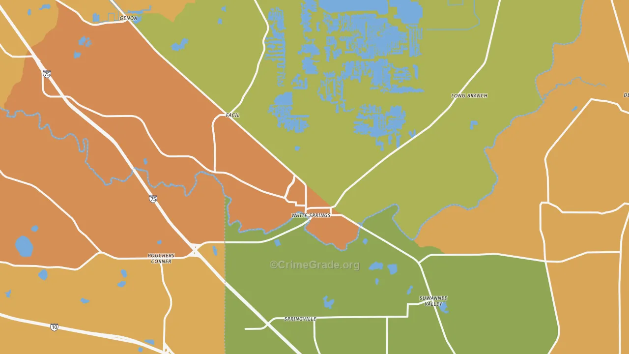 White Springs, FL Map of Drug-Related Crime Rates