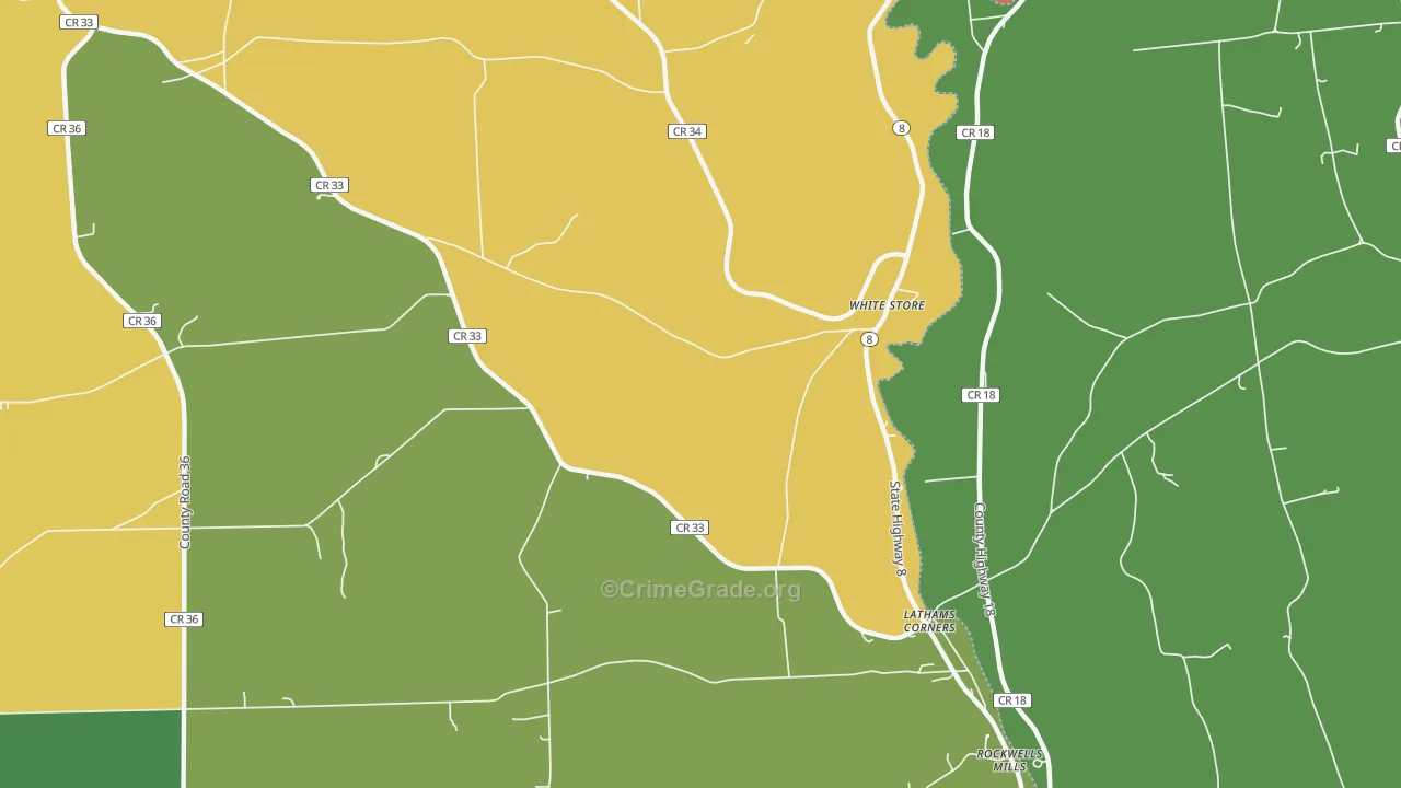 White Store, NY Map of Drug-Related Crime Rates