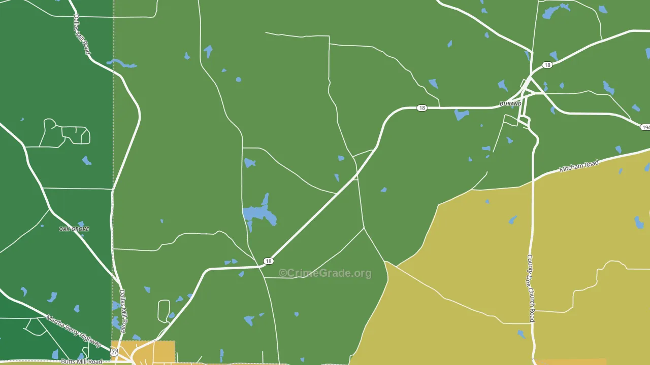 White Sulphur Springs, GA Map of Drug-Related Crime Rates
