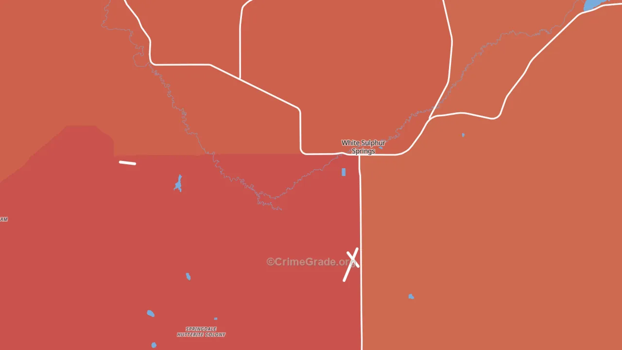White Sulphur Springs, MT Map of Drug-Related Crime Rates