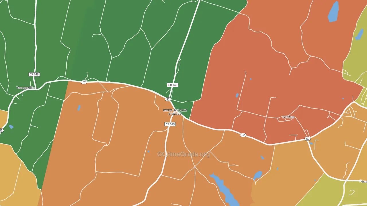 White Sulphur Springs, NY Map of Drug-Related Crime Rates