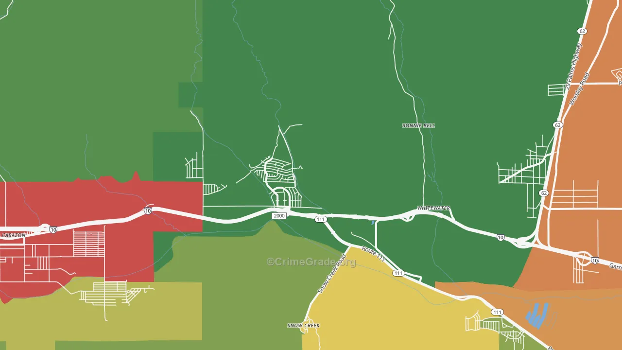 White Water, CA Map of Drug-Related Crime Rates