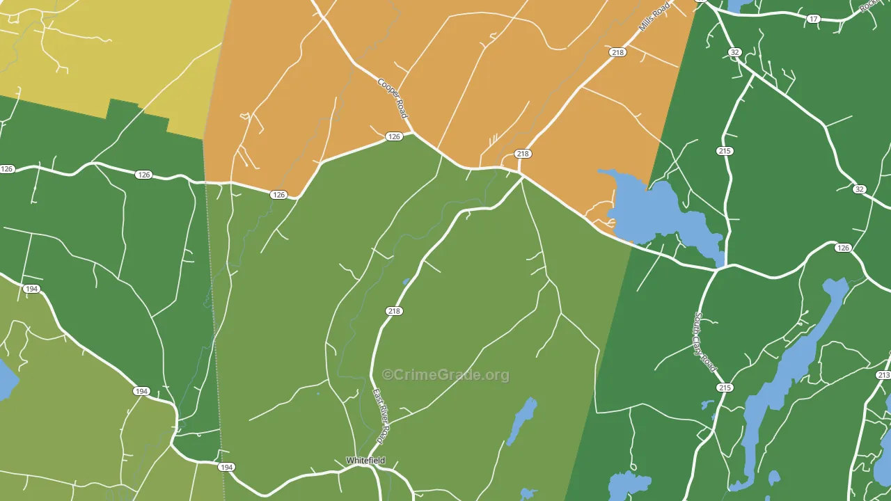 Whitefield, ME Map of Drug-Related Crime Rates